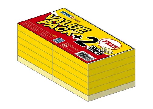 BLOCK ADHESIVO 3X3" PAQUETE 10und. VERDE NEON +2 AMARILLO PASTEL GRATIS